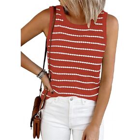 NALANISA المرأة العصرية تانك القمم 2026 الكروشيه الصيف الربيع سترة مخططة سترة عادية فضفاض أكمام متماسكة قمصان الملابس in Kuwait