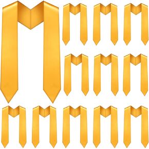 XunYee 12 Pcs Unisex Kids Plain Graduation Stole Bulk 51 Inch Sublimation Blank Preschool Kindergarten Graduation Stole Sash (Gold) in Saudi Arabia