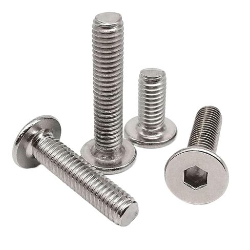 5/10/50 قطعة سم M1.6 M2 M2.5 M3 M4 M5 M6 M8 304 A2 مسدس من الفولاذ المقاوم للصدأ المقبس رقيقة جدا مسامير برأس مسطح (4 مللي متر ، M4 10 قطعة) in Kuwait