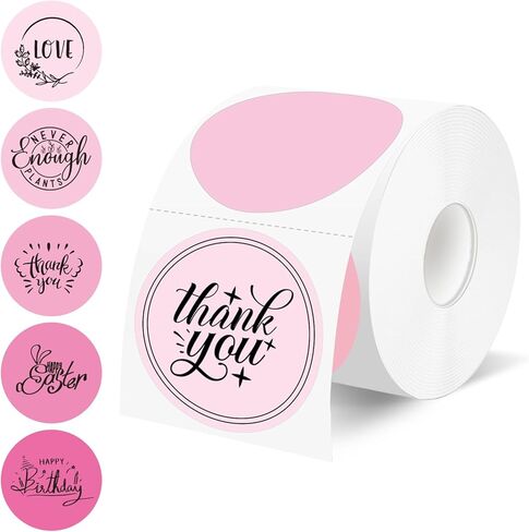 500 ملصق/لفة مقاس 2.25 بوصة، ملصقات حرارية وردية متدرجة على شكل زهرة، ملصق حراري ذاتي اللصق على شكل صدفي للشعار، والمخبوزات، وشكرًا لك، وحفلات الزفاف، والأعمال التجارية الصغيرة، وألوان متنوعة in Kuwait