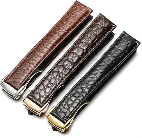 KLVN Genuine Leather Band Alligator For Omega Seamaster Speedmaster 300,300M,600,007 Watch Strap 18mm To 24mm Crocodile Leather Strap For Men's And Women's in Saudi Arabia