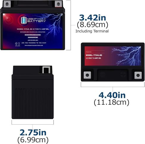 بطارية بديلة من مايتي ماكس YTX4L-BS SLA متوافقة مع الدراجة النارية KTM 520 450 350 300 SX-F FE EXC-F in Kuwait
