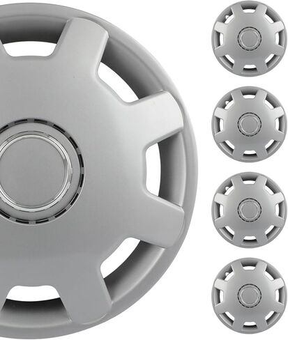 SCITOO 4pcs Set of 13-Inch Silver Hubcaps can be Easily Installed on Car Truck SUV,Suitable for a Variety of Models,Beautiful and Rust-Proof in Saudi Arabia