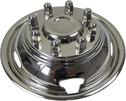 JESONN 17 بوصة 8 العروات 5 فتحات يدوية لمحاكاة عجلة الفولاذ المقاوم للصدأ لشاحنة 2011-2021 Chevy GMC 3500 ذات العجلات المزدوجة in Kuwait