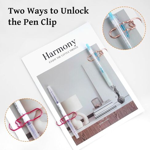 حاملات أقلام مشبك ورق ومشابك أقلام معدنية، مجموعة مشابك أقلام متعددة الاستخدام مكونة من 15 قطعة للكتب والمخططين والمجلدات، لوازم مكتبية متينة ومحمولة للطلاب والفنانين والمهنيين المشغولين in Kuwait