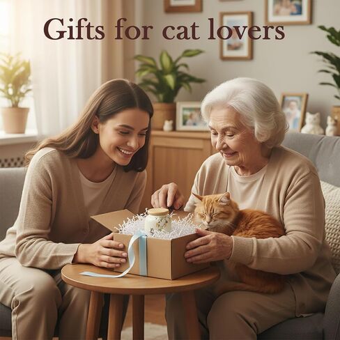 Ceramic Cat Ashes Urn, Mini Pet Cremation Keepsake, Sharing Memorial Container for Pet Fur, Gifts for Cat Lovers (Civet Cat) in Saudi Arabia