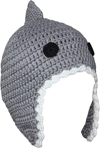 إمرأة رجل اليدوية القرش على شكل التزلج على الجليد الكروشيه متماسكة قبعة قبعة للجنسين هالوين زي تأثيري بسط مترهل بيني القبعات قبعات in Kuwait