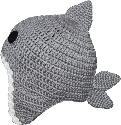 إمرأة رجل اليدوية القرش على شكل التزلج على الجليد الكروشيه متماسكة قبعة قبعة للجنسين هالوين زي تأثيري بسط مترهل بيني القبعات قبعات in Kuwait