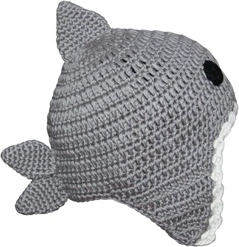 إمرأة رجل اليدوية القرش على شكل التزلج على الجليد الكروشيه متماسكة قبعة قبعة للجنسين هالوين زي تأثيري بسط مترهل بيني القبعات قبعات in Kuwait