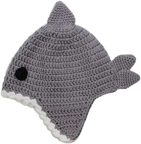 إمرأة رجل اليدوية القرش على شكل التزلج على الجليد الكروشيه متماسكة قبعة قبعة للجنسين هالوين زي تأثيري بسط مترهل بيني القبعات قبعات in Kuwait