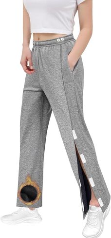Tear Away Pant for Women Side Split Easy Full Open Sweatpants Loose Fit Casual Post Surgery Adaptive Clothing with Pockets in Saudi Arabia