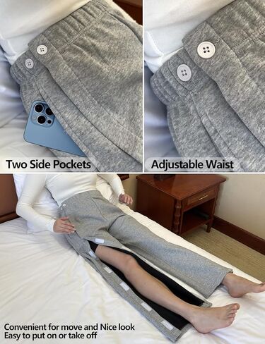 Tear Away Pant for Women Side Split Easy Full Open Sweatpants Loose Fit Casual Post Surgery Adaptive Clothing with Pockets in Saudi Arabia