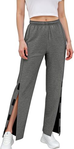 Tear Away Pant for Women Side Split Easy Full Open Sweatpants Loose Fit Casual Post Surgery Adaptive Clothing with Pockets in Saudi Arabia