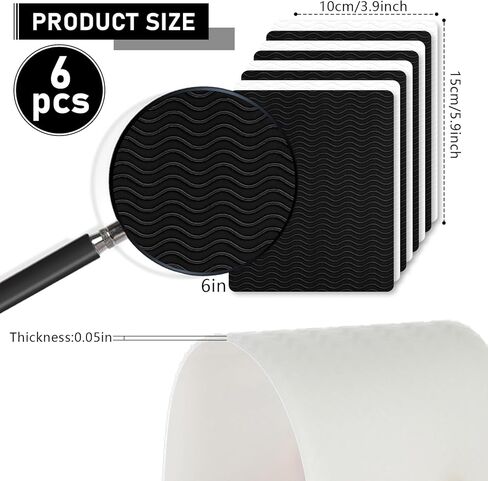 8 Pack Shoe Sole Protector - Self-Adhesive Anti-Slip Grips for High Heels & Boots | Shoes Non-Slip Bottom Covers for Women (6 x 4inches, Clear and Black) in Saudi Arabia
