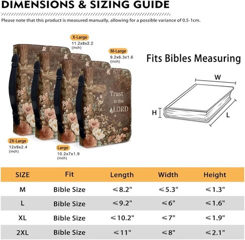 Vintage Style Brown Floral and Cross Bible Case with Bookmark Waterproof Bible Cover Case for Women Lightweight Bible Bag with Handle Pockets Church Book Bag in Saudi Arabia