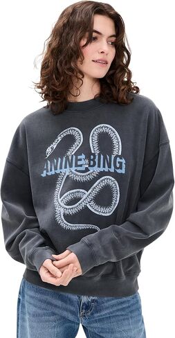 ANINE BING Women's Harvey Crew Snake Sweatshirt in Saudi Arabia