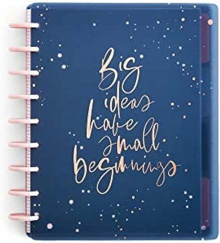 خطط Happy Planner غير مؤرخة + ملاحظات مجلة دفتر الملاحظات الشهرية، مخطط لمدة 12 شهرًا، موضوع Homespun، حجم كبير، 95 صفحة، 4 فواصل، 12 ورقة ملصقات مخططة، 8 1/2 بوصة × 11 بوصة in Kuwait