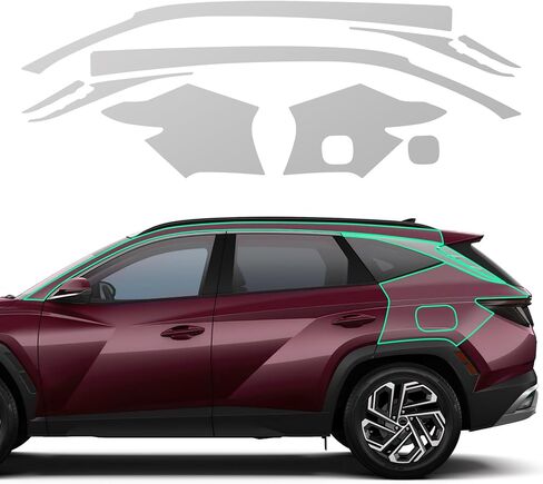 for 2025 Hyundai Tucson Basic/N-line Precut Paint Protective Film 8.5 Mil TPU PPF Clear Car HD Scratch Exterior Accessories (Rearview Mirror 2Pcs) in Saudi Arabia