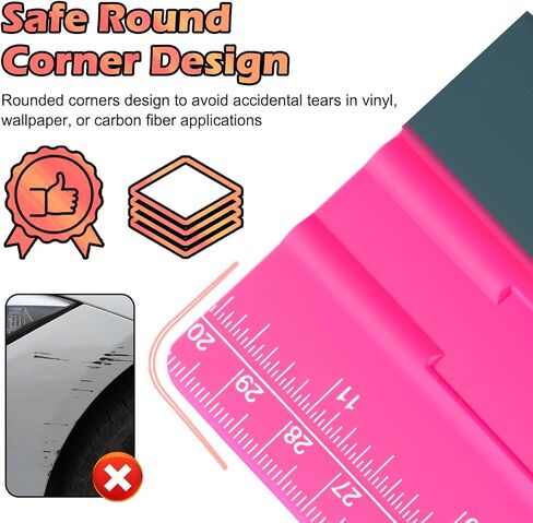 2-in-1 Vinyl Squeegee Tool with Ruler,Soft Felt Squeegee for Vinyl as Wallpaper Smoothing Tool,Vinyls Wrap Squeegees Wallpaper Tools for Car Window Tint,PPF Application in Saudi Arabia