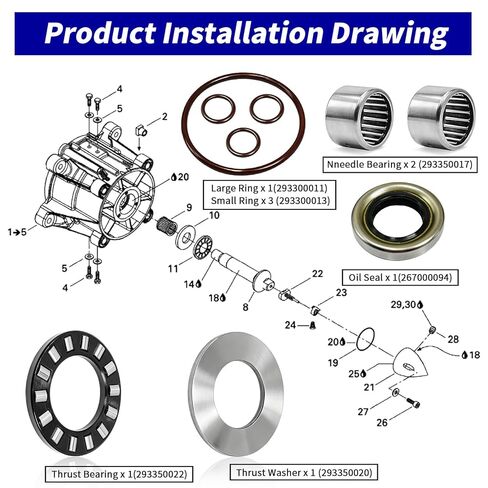مجموعة تحمل وختم المضخة النفاثة لـ Sea-Doo GTI/GTS/SP/GT/SPI/SPX/XP/HX/XPI/GSI/GS/RX/LRV/GTX/3D/Explorer/Sportster/Challenger/Speedster in Saudi Arabia