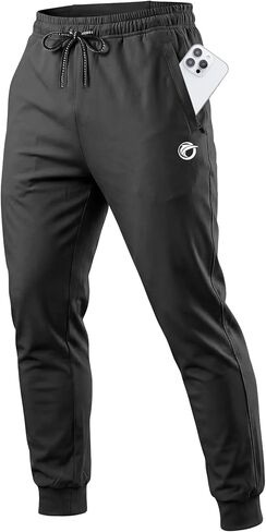 CANGHPGIN Mens Athletic Joggers with Zipper Pockets Lightweight Gym Sweatpants Men Stretch Workout Track Pants Jogging in Saudi Arabia