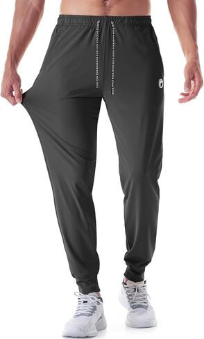 CANGHPGIN Mens Athletic Joggers with Zipper Pockets Lightweight Gym Sweatpants Men Stretch Workout Track Pants Jogging in Saudi Arabia
