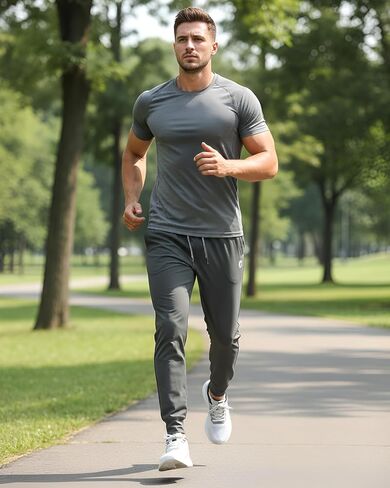 CANGHPGIN Mens Athletic Joggers with Zipper Pockets Lightweight Gym Sweatpants Men Stretch Workout Track Pants Jogging in Saudi Arabia