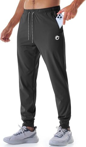 CANGHPGIN Mens Athletic Joggers with Zipper Pockets Lightweight Gym Sweatpants Men Stretch Workout Track Pants Jogging in Saudi Arabia