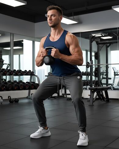CANGHPGIN Mens Athletic Joggers with Zipper Pockets Lightweight Gym Sweatpants Men Stretch Workout Track Pants Jogging in Saudi Arabia