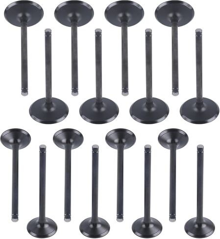 مجموعة صمامات السحب وصمامات العادم 16 قطعة متوافقة مع شيفروليه سيلفرادو جي إم سي كانيون هامر H3 ايسوزو GM V8 4.8L 5.3L 6.0L 2004-2014 استبدال 12550457 12550458 12563063 12563064 12555906 in Kuwait