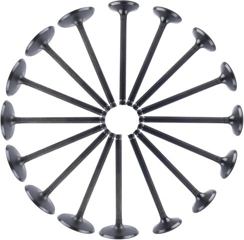 مجموعة صمامات السحب وصمامات العادم 16 قطعة متوافقة مع شيفروليه سيلفرادو جي إم سي كانيون هامر H3 ايسوزو GM V8 4.8L 5.3L 6.0L 2004-2014 استبدال 12550457 12550458 12563063 12563064 12555906 in Kuwait