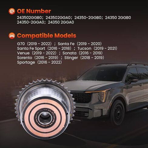 24350-2GGB0 CVVT Assembly Intake for Sonata 2016-2019, Tucson 2019-2021, G70 2019-2022, Sorento 2016-2019, Stinger 2018-2019 2.0L 2.4L, Camshaft Adjuster, 243502GGB0 in Kuwait