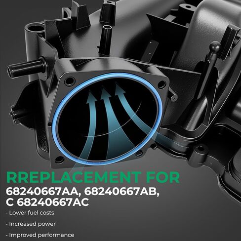 Engine Intake Manifold With Gasket Compatible with Chrysler 200 2.4L 3.6L Jeep Cherokee 2.0L 2.4L 3.2L Ram ProMaster 1500 2500 3500 3.0L 3.6L Replacement For 68240667AA 68240667AB 68240667AC in Saudi Arabia
