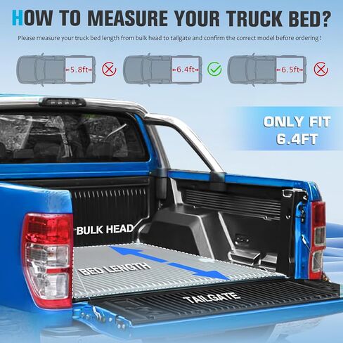 5.7FT Soft Roll Up Truck Bed Tonneau Cover for 2019-2023 Ram 1500 New Body Without rambox 5.7 FT (67") Bed Styleside Fleetside in Saudi Arabia