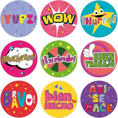 S&O Spanish Stickers for Encouragement - Motivational Stickers for Kids - Spanish Classroom Decorations - Affirmation Stickers En Espanol - 1008 Spanish Classroom Stickers for Students Elementary in Kuwait