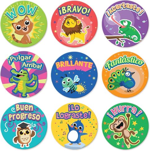 S&O Spanish Stickers for Encouragement - Motivational Stickers for Kids - Spanish Classroom Decorations - Affirmation Stickers En Espanol - 1008 Spanish Classroom Stickers for Students Elementary in Kuwait