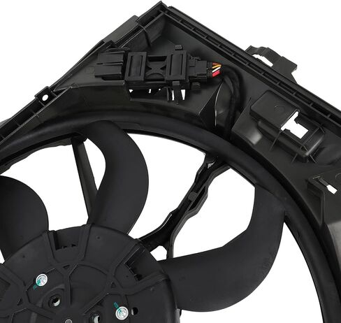 مجموعة مروحة التبريد متوافقة مع 2007-2008 لسيارات BMW لـ 335xi 3.0L 2009-2011 لسيارات BMW لـ 335i xDrive 3.0L، مروحة مشعاع سوداء مناسبة مباشرة للاستبدال لمروحة تبريد المحرك in Saudi Arabia