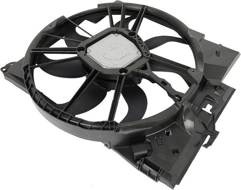 مجموعة مروحة التبريد متوافقة مع 2007-2008 لسيارات BMW لـ 335xi 3.0L 2009-2011 لسيارات BMW لـ 335i xDrive 3.0L، مروحة مشعاع سوداء مناسبة مباشرة للاستبدال لمروحة تبريد المحرك in Saudi Arabia