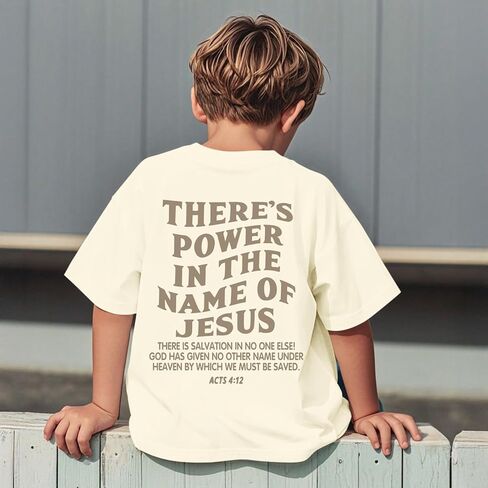 BeWithYou Christian Shirts for Kids Boys Jesus Saves Shirt Religious Faith Tshirt Inspirational Bible Verse Graphic Tee Tops in Saudi Arabia