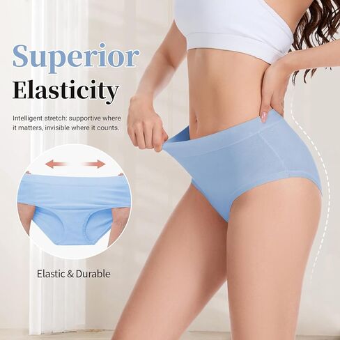 Migbean Womens Underwear Viscose Made from Bamboo Briefs for Women Mid Waisted Ladies Panties Lightweight Breathable 5 Pack in Saudi Arabia