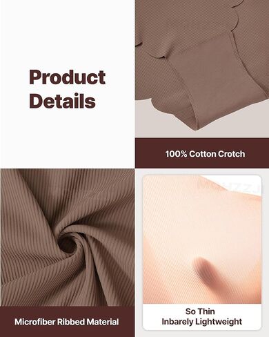 Seamless High Waisted Underwear for Women, No Show Cheeky Ribbed Bikini Panties, Breathable & Comfortable in Saudi Arabia