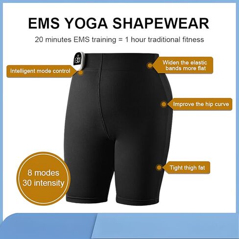 ملابس داخلية لليوجا للسيدات EMS SuperPower قصيرة عالية الضغط للتحكم في البطن باللون الأسود in Kuwait