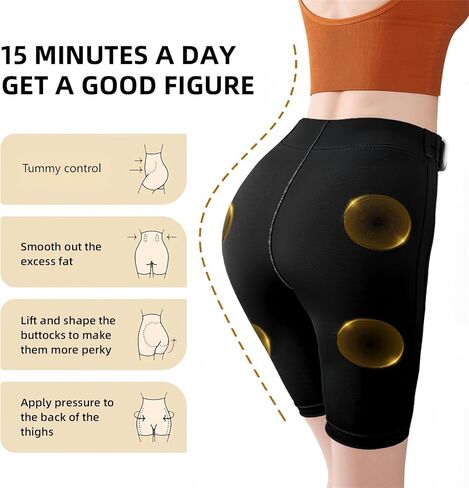 ملابس داخلية لليوجا للسيدات EMS SuperPower قصيرة عالية الضغط للتحكم في البطن باللون الأسود in Kuwait