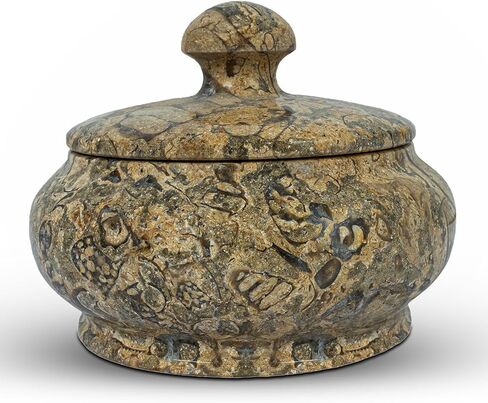 Natural Marble Jar with Lid - 3 Inch Polished Marble Salt Cellar & Spice Jar - Small Jewelry Box & Bathroom Vanity Organizer, Verona in Saudi Arabia