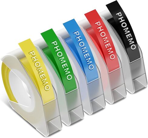Embossing Label Tapes Replacement for Zodzi E975,EazeID Omega S,Dymo Label Maker Refills,3/8 Inch 3D Plastic Label Maker Tape for Dymo Organizer Xpress Tape 1540 1550 1570 Office Mate II 12965 12966 in Kuwait
