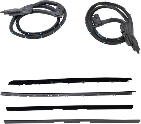 Door Weatherstrip Seal Kit (2) Front Inner Window Sweeps(2) Front Outer Window Sweeps 6 Piece for Chevy for Corvette Base 1984-1989 KG4218 in Saudi Arabia