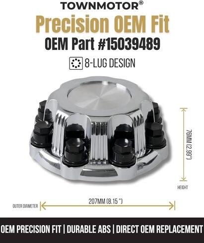 (مجموعة من 4) أغطية مركزية للعجلات ذات 8 عروة من الكروم متوافقة مع Chevy Silverado 1500HD 2500 3500، Avalanche، Suburban، GMC Sierra Yukon 1998-2013، تناسب حافة مقاس 16 بوصة | OE# 15039489 15039488 9597169 9597170 in Kuwait