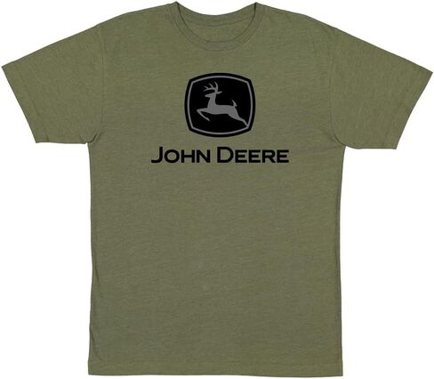 John Deere Mens Short Sleeve Graphic Tee Trademark-Charcoal-Large in Saudi Arabia