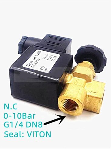 2-Position 2-Way Adjustable Steam Solenoid Valve TJF-08 G1/4" Hot Table Iron Steam Valve Ac220v Dc24v Direct Acting VITON 150℃(24VDC) in Saudi Arabia