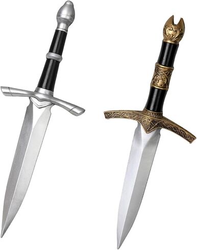 2 قطعة سيف خنجر رغوي مزيف مقاس 14.7 بوصة، سيف لعبة خنجر من إسفنج البولي يوريثان في القرون الوسطى، ملحقات لعبة خناجر رن فير للبالغين والأطفال in Kuwait